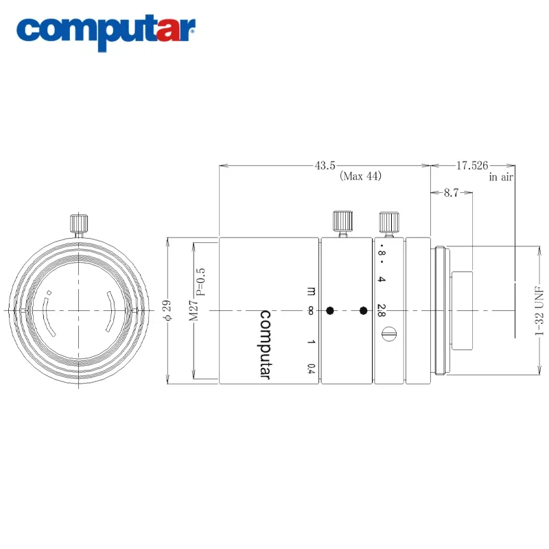 MayatangComputar M1228-MPW3 6MP 2/3 12mm C-마운트 머신 비전 산업용 카메라 FA 렌즈