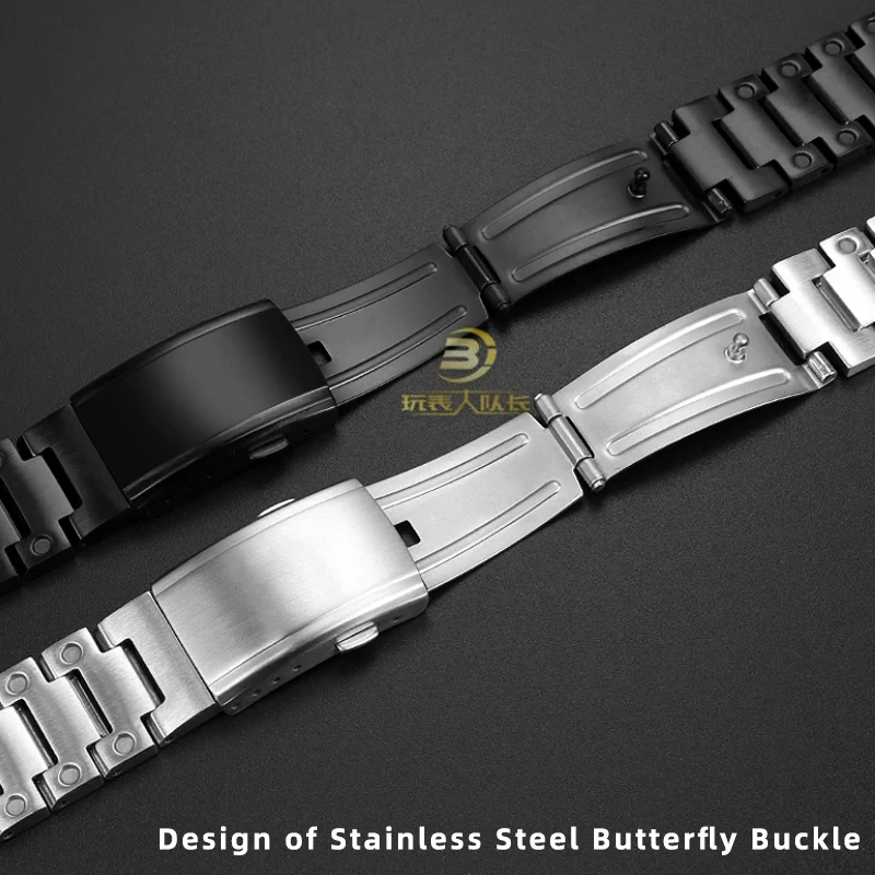 Premium Metal Octagonal Bracelet Replacement with 16mm Stainless Steel Strap
