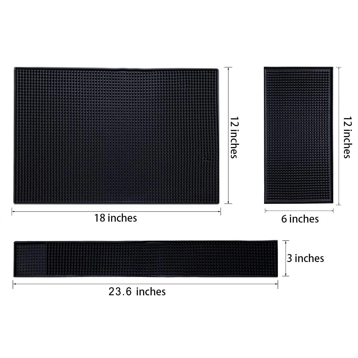 Black Bar Mats 12x18 Inches Drying Mats For Bars Restaurants Coffee