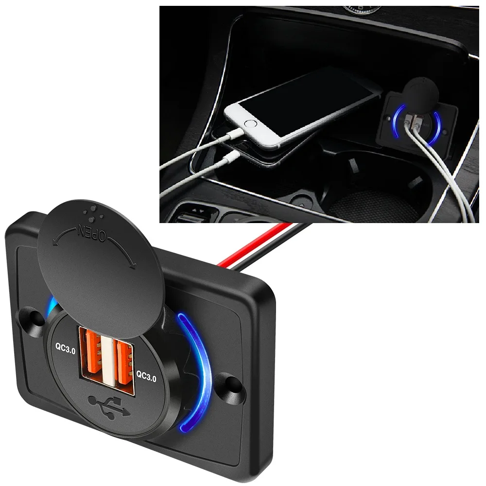  USB QC 3.0 ڵ   12v 24v  ܼƮ, ڵ Ʈ   RV ATVW ȭ   г