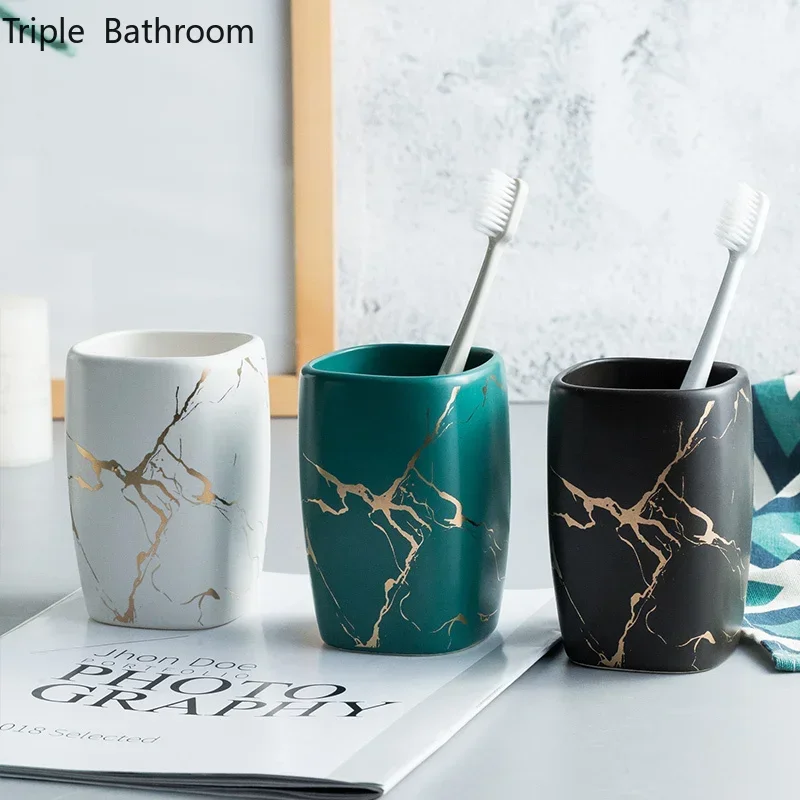 Nordisches Keramik Zahnputzbecher Set Für Das Badezimmer_voghion.com
