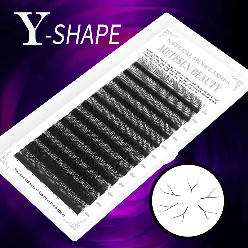 

METESEN BEAUTY 007 005 YY Shape Eyelash Extension Black Brown Cilios Y camilla Volume Lashes Individual Eyelashes Lash Extension