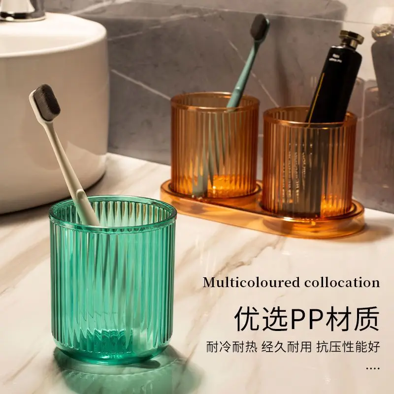 Bathroom Cup Simple Toothbrush Cup Hotel Gargle Cup Home Water Juice Cup Anti-fall Colorful Plastic Cup Bathroom Home Decor Gift 4