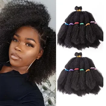 Afro Kinky Twist Hair 1/4/6 Packs Afro Kinky Curly Braiding Hair 12 Inch Pre Fluffied Afro Kinky Hair Synthetic Bulk Hair 1