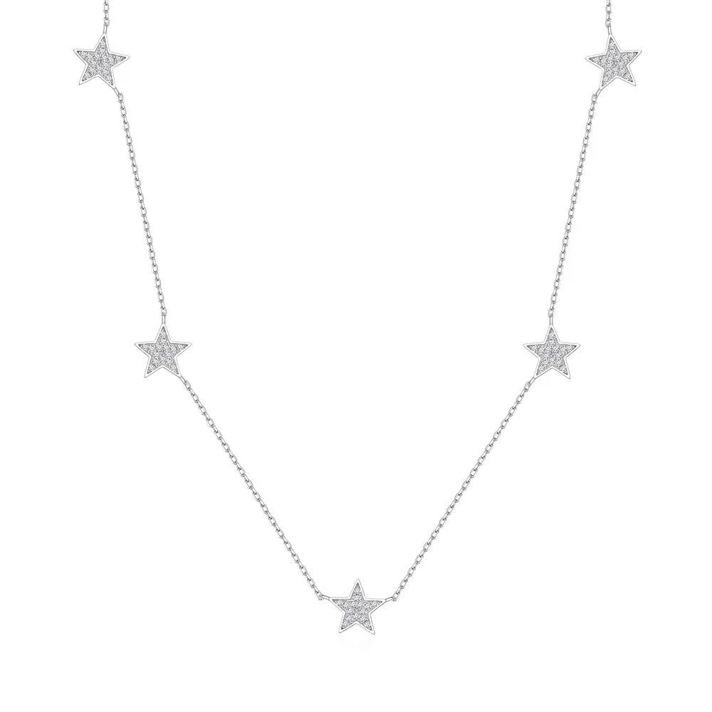 

Новинка, милое и свежее ожерелье Zhenchengda с пятиконечной звездой, женское ожерелье из чистого серебра S925