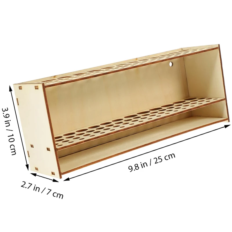 67 Slot Premium Wooden Brush Holder Painting Brush Pen Storage Holder Stand Durable Artist Desk Organizer DIY Assemble