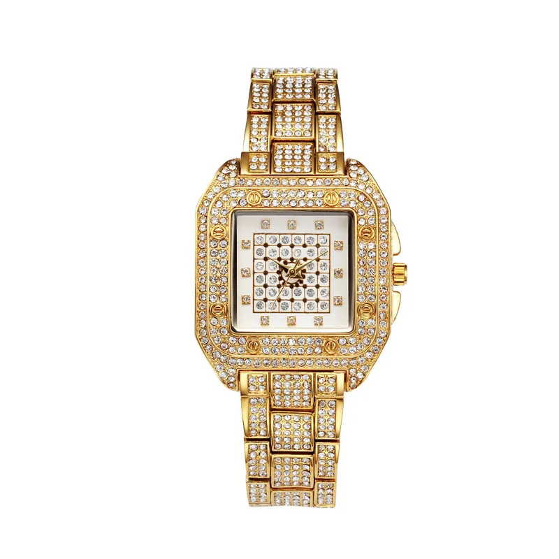 

CHA-006 High quality luxury full diamond square women's watch, made of steel strip material that does not fade, free of shipping