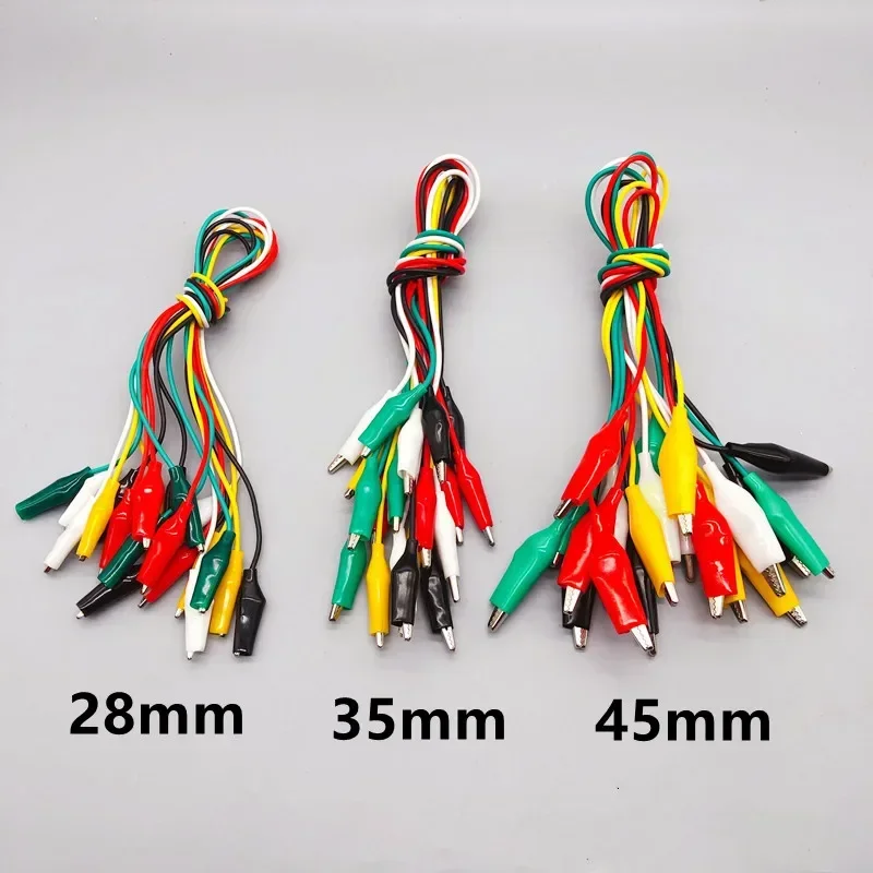 Description Picture 4 of item10pcs Color Alligator Clip Electric DIY Small Battery Power Cord Sheath Electric Clamp Double Head Test Clamp.28mm35mm45mm 50cm