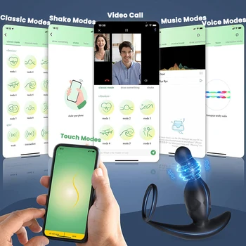 Male Prostate Massager Bluetooth APP Control Anal Plug Vibrators Sex Toy for Men Penis Ring Vibrator Dildo Butt Plug Sex Toys 3