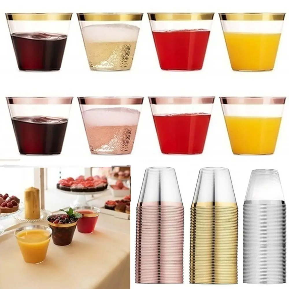 Home Decor Birthday Party Wedding Supplies 10/20/30pcs Transparent Tableware Plastic Cups Disposable