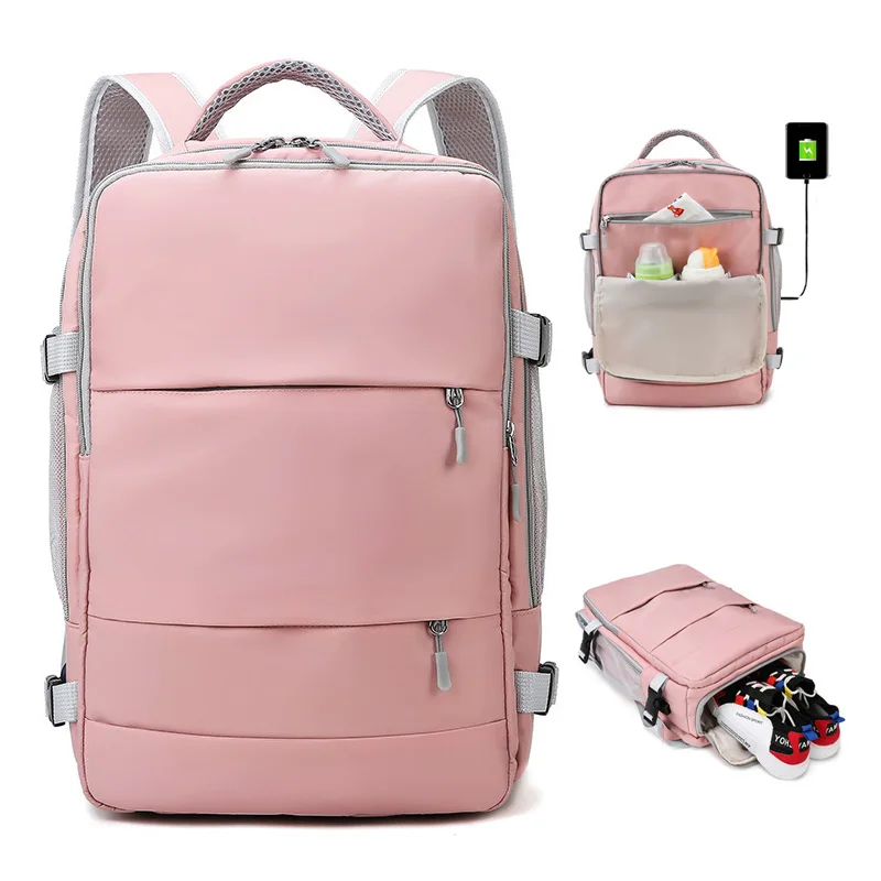

Women's Travel Backpack Carry-On Backpack with USB Port Laptop Bag 20-35L Large Capacity Mommy Bag Daypack for Weekender