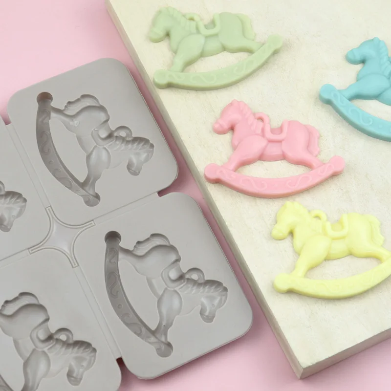 Silicone 4 Cavity Trojan Horse Shape Aromatherapy Mold Handmade Tools Perfume Soap Resin Craft 1pcs