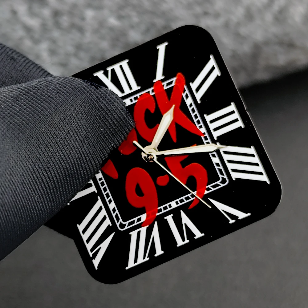 Square Dial 'Time is Money' Customized Watch Face for Premium Watch Accessories