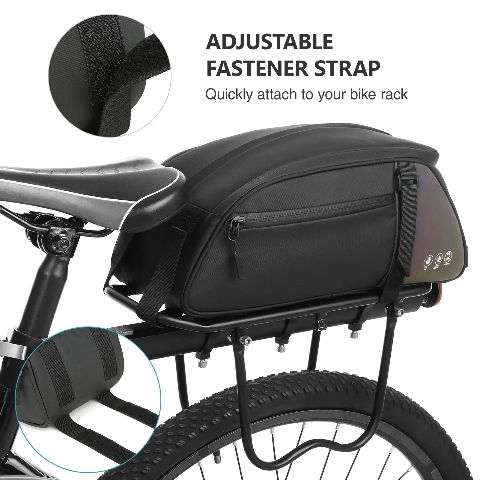 

Waterproof Bike Rear Rack Bag Bicycle Carrier Cycling Rear Rack Should Bag PU Large Capacity MTB Mountain Bicycle Bag
