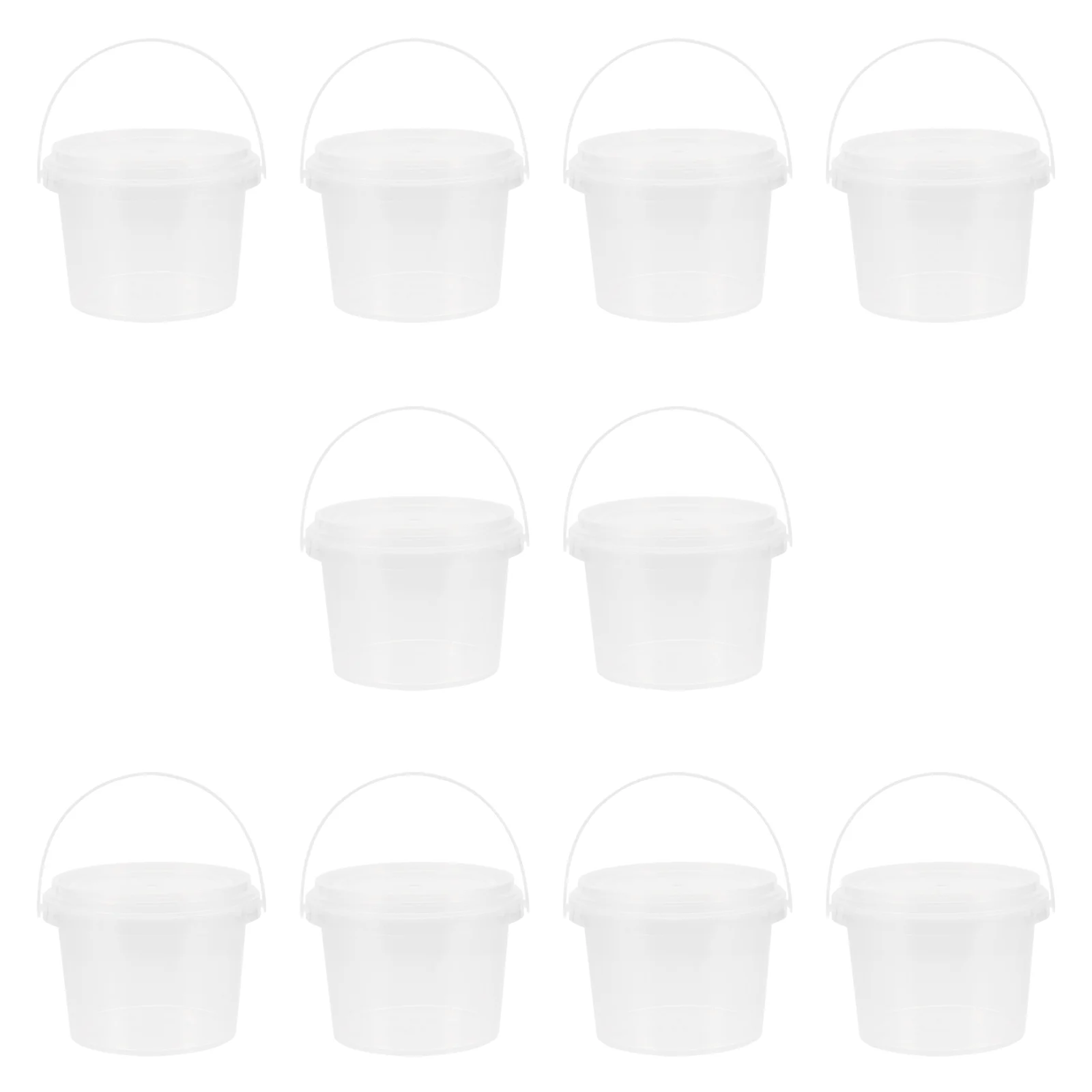 

Mini Candy Buckets Ice Cream Buckets Lids Transparent Tub Plastic Round Food Storage Clear Container Trick Or Treat
