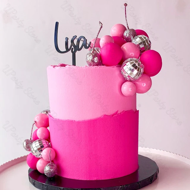 Topper Torta Mean Girls - Palline Rosa E Nero, Per Matrimonio E Addio Al Nubilato - Foto 6