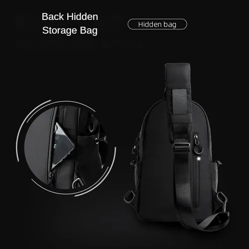남성 가슴 가방 11 인치 IPad USB Charing 옥스포드 방수 짧은 여행 팩 2023 패션 도난 방지 지퍼 내구성있는 슬링 백 5