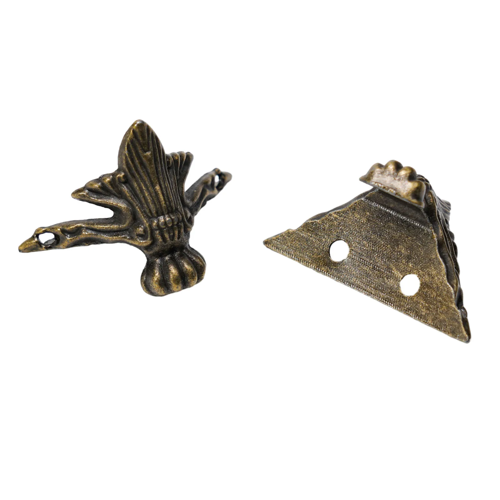 4 Pcs Antique Brass Jewelry Chest Wood Box Cabinet Decorative Feet Leg Corner Protector Metal Crafts For Furniture Hardware