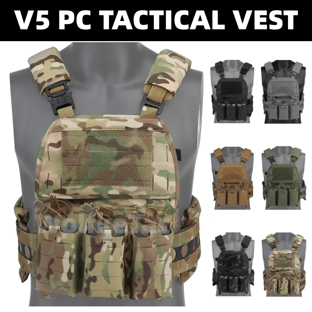 

Tactical Vest Ferro V5 FCPC Hunting Plate Carrier Modular Body Armor Portable MOLLE Army Airsoft Training Triple Magazine Pouch
