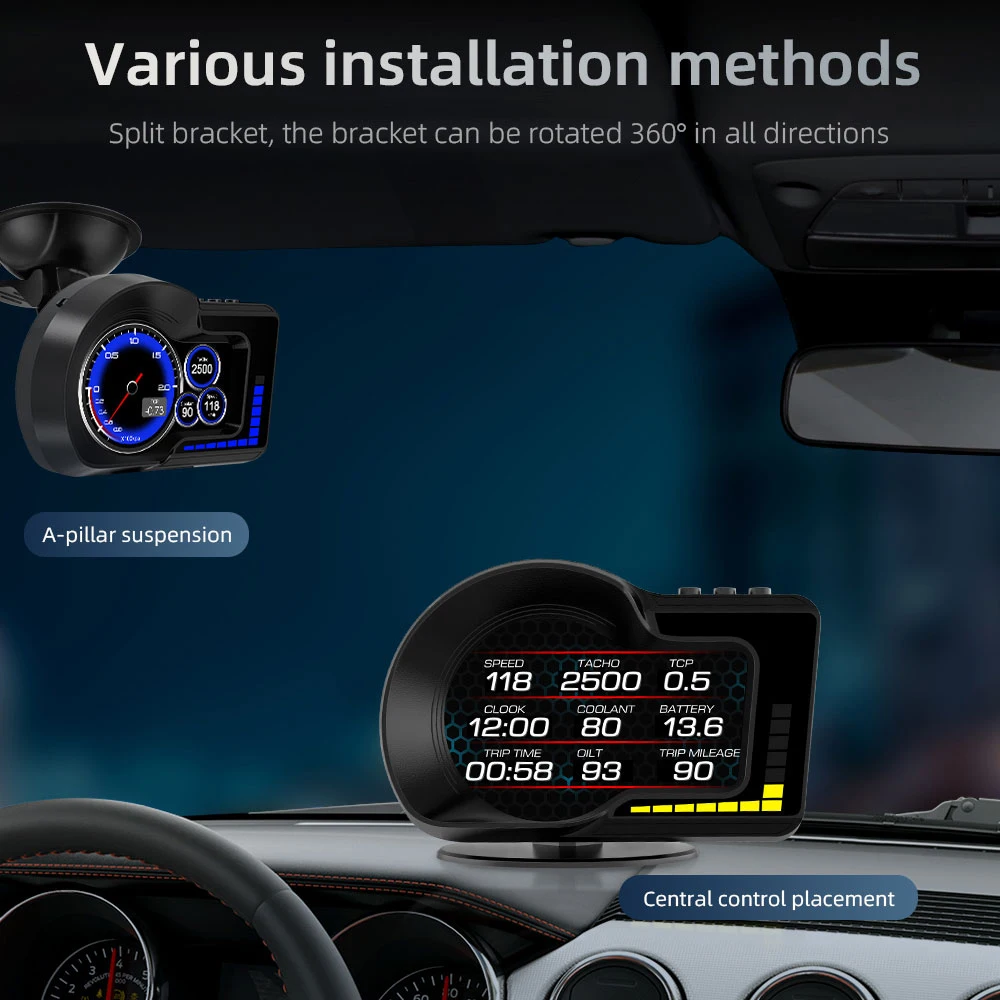 KWHUD F15 HUD OBD2 ÷, ڵ º ǻ ӵ, RPM  , ȥ ú, , ڵ, Ƽ 2008 2024 ָ