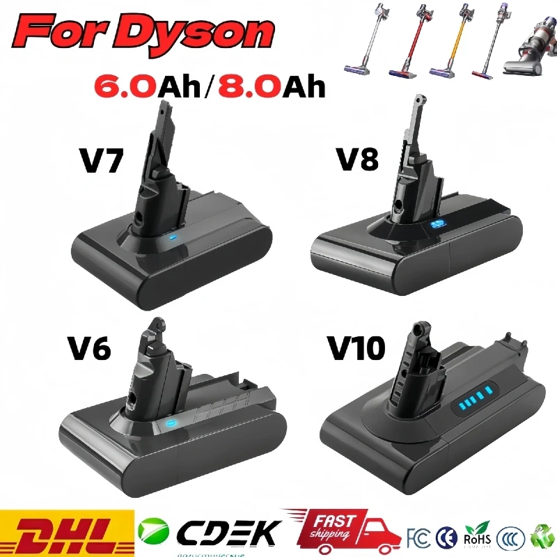 

Vacuum Cleaner Battery For Dyson V6 V7 V8 V10 V11 Replace Battery DC58 DC59 DC61 DC62 DC72 DC74 SV11 SV10 SV12 SV14 SV15