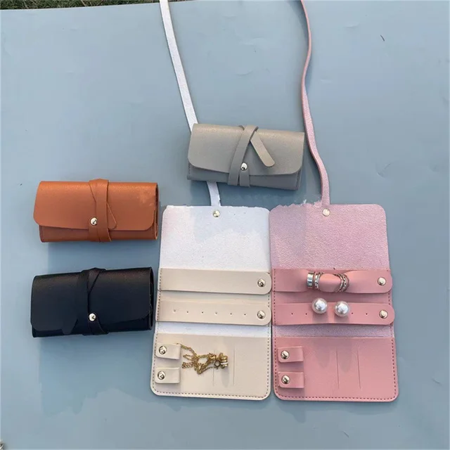 Organizer Da Viaggio Per Gioielli - Roll In Cotone, Antigroviglio, Per Orecchini, Anelli E Collane - Foto 6