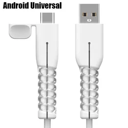Dual - Layer Silicone Charging Cable Protector Sleeve (White For Android)