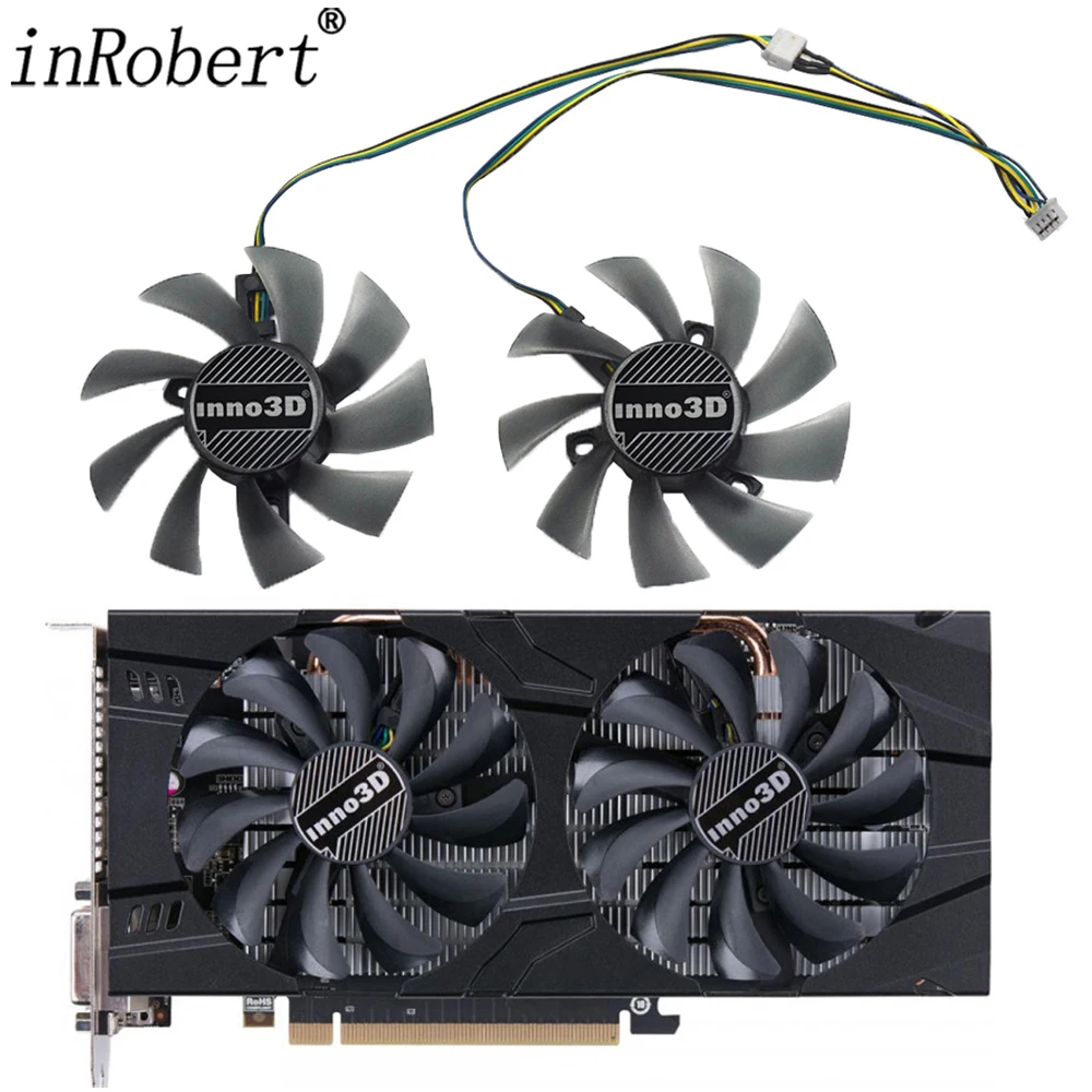 Nuovo 2 Pz/Lotto 85Mm T129215Su Gtx 1060 Ventola Di Raffreddamento Dc 12V 4Pin Ventola Sostituire Per Inno3D Geforce Gtx 1060 3Gb X2 / Gtx 1060 6Gb X2