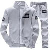 Men's Casual Trendy Running Sportswear 2-piece Set Jacket Sweatshirt Cardigan For Spring Autumn Adolescent