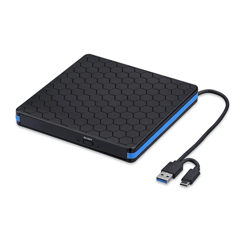 USB 3.0 C 타입 외장 DVD RW 버너 슬림 광학 디스크 드라이브, 고속 전송 DVD 리더, 노트북 PC 데스크탑용 플러그 앤 플레이