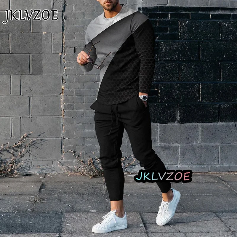 Men Prints Casual Premium Tracksuit Set Long Sleeve Full-Zip