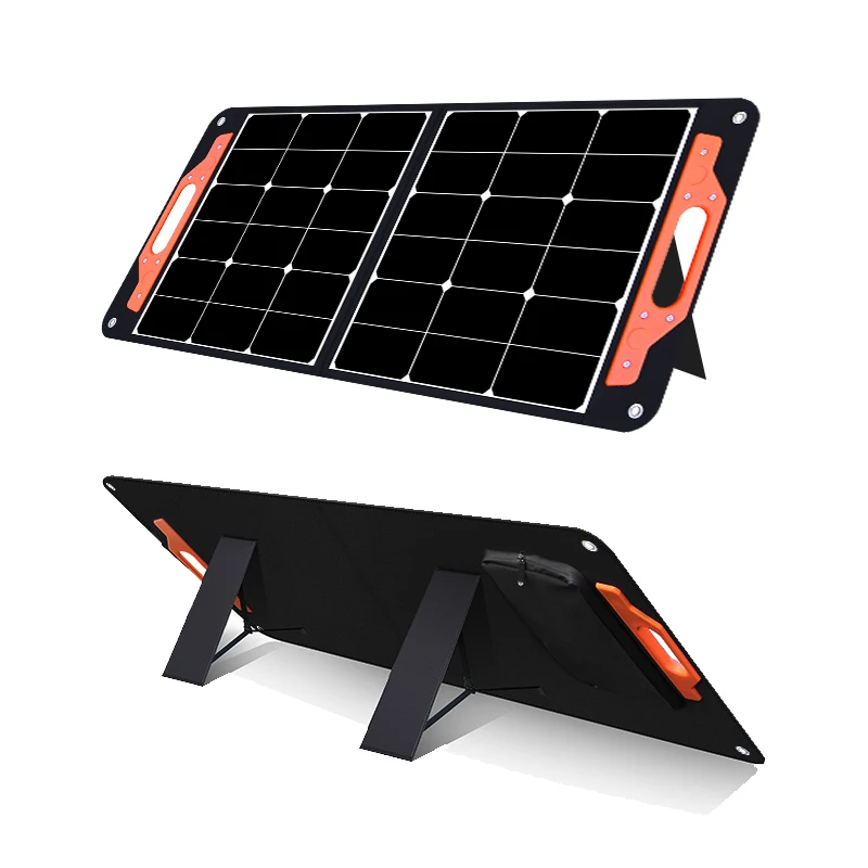 

Высокоэффективная складная солнечная панель ETFE Glory Solar 100 Вт с твердой пластиковой ручкой и подставкой с наклонными ножками