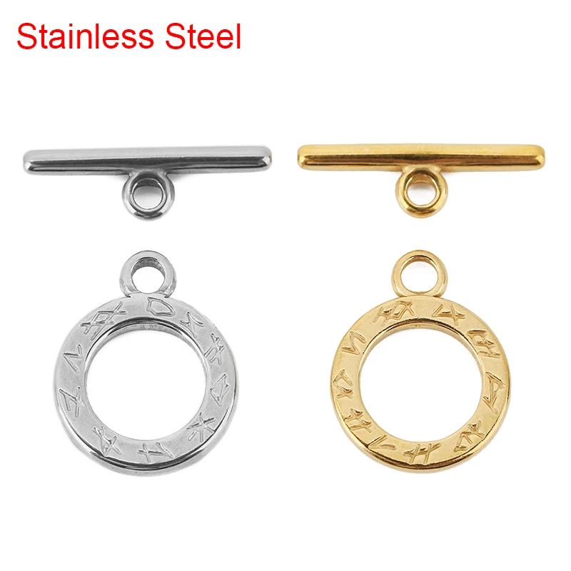 

5set Stainless Steel OT Toggle Clasps For Bracelet Necklace Gold Color Metal End Hooks Connectors Diy Jewelry Making Findings