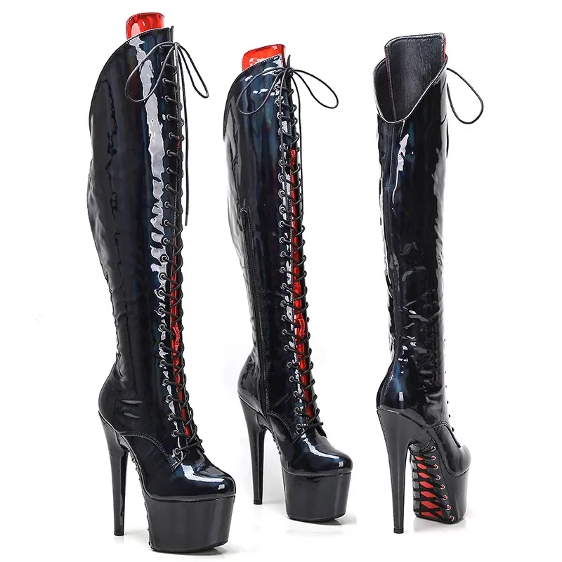 

Auman Ale New 17CM/7inches PU Upper Sexy Exotic High Heel Platform Party Women Boots Nightclubs Pole Dance Shoes 137