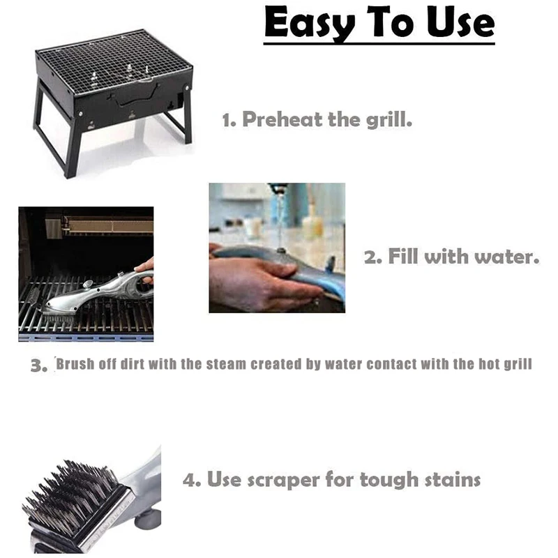 Barbecue Grill Outdoor Steam Cleaning Brushes BBQ Cleaner Charcoal Scraper Gas Accessories Cooking Kitchen Tool grill brush