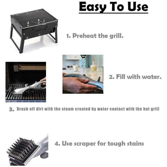 Barbecue Grill Kültéri Gőztisztító Kefék Bbq Tisztítószer Faszénkaparógáz -Kiegészítők Főző Konyhai Szerszám - Image 6
