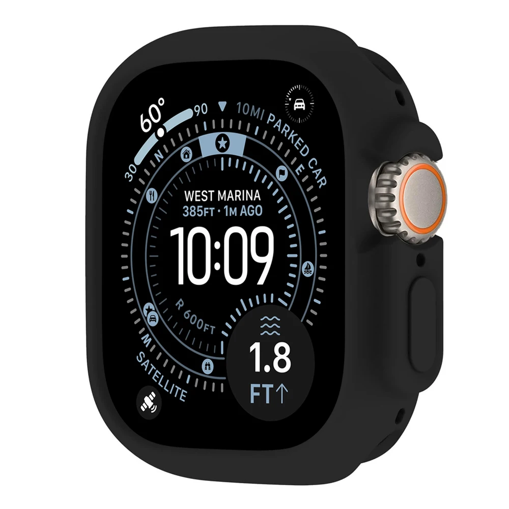 Shockproof Silicone Protective Bumper Case for Apple Watch Ultra - All-Round Scratch-Resistant Cover, 49mm