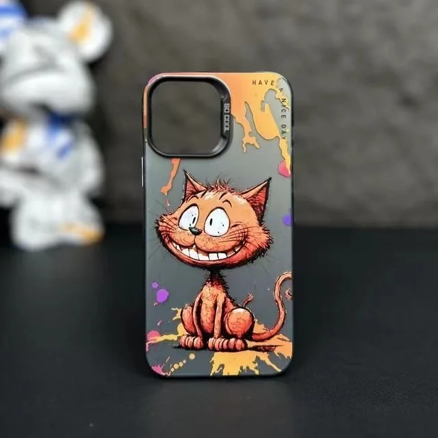 thumbnail image 1 of Fashion Graffiti iPhone15 Case Suitable for iPhone14 13Pro Max Models Cartoon Animal Pattern Matte Plated Soft Silicone Material, 1 of 5