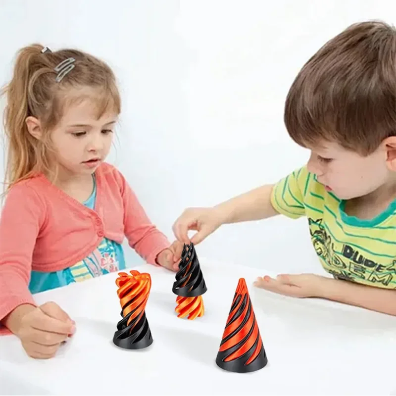 3d Cone Shaped Spiral Rotating Game Screw Stress Reducing Passthrough Sculpture Vortex Thread Illusion Ornaments Home Decoration ornament crafts resin ornaments miniature ornament resin crafts resin wedding buttons mini stress relief toy