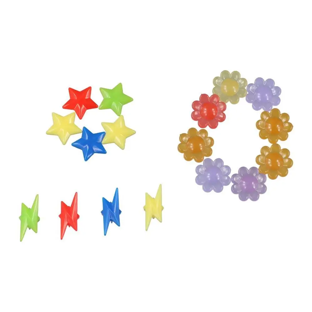 20PCS Colorful Spoke Beads Mixed Color Star Bicycle Wheel Spoke Beads Plastic Glow Children's Bicycle Decoration