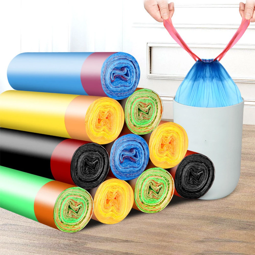 

15 PCS Home Trash Bag Office Trash Bags Roll Kitchen Disposable Garbage Bag