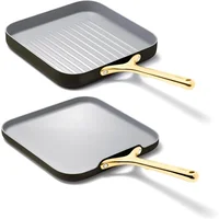 Caraway Griddle Pan & Grill Pan Duo - Non-Stick Ceramic Coated - Non Toxic, PTFE & PFOA Free - Oven Safe & Compatible 1