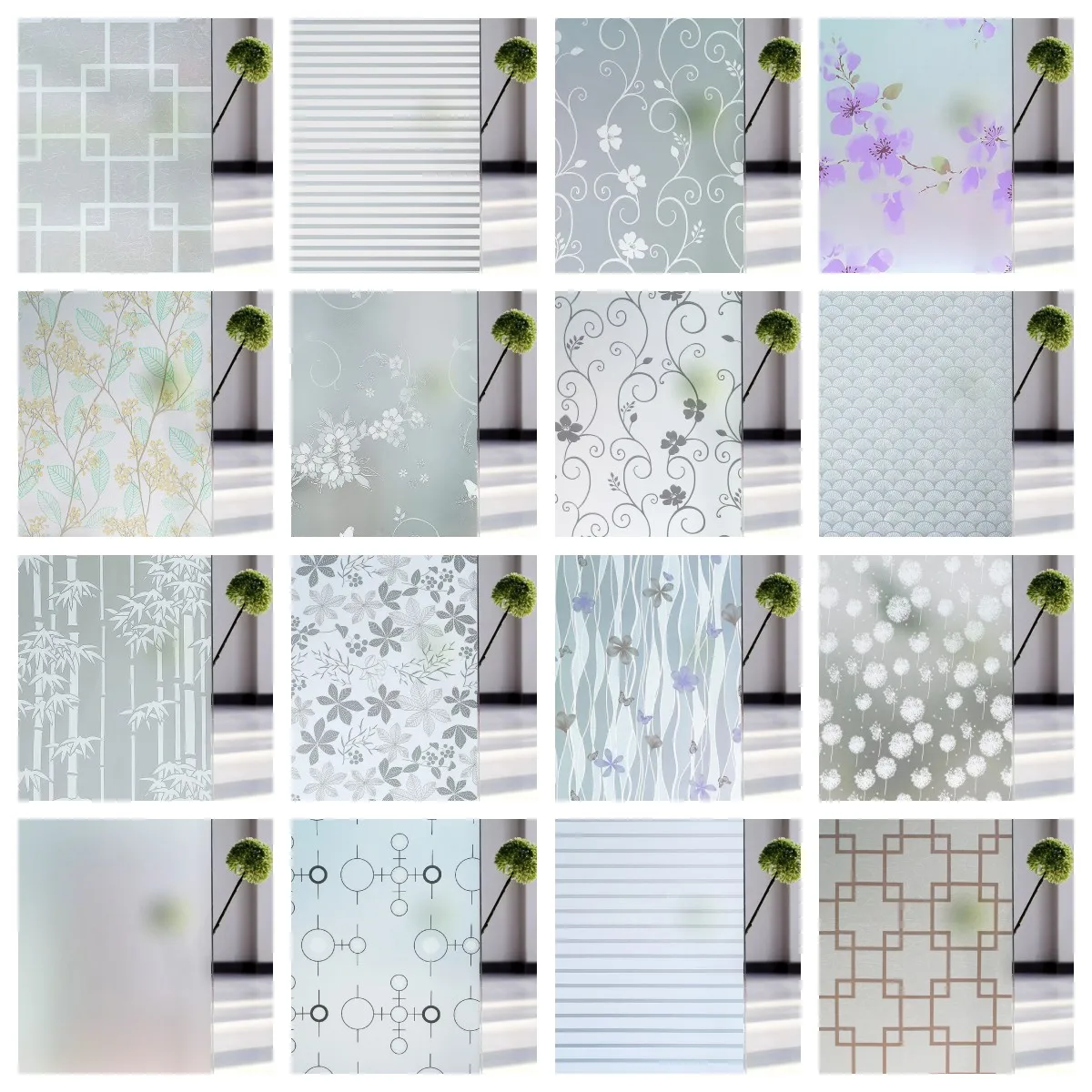 

Window Film Privacy, Stained Glass Film, Frosted Opaque Glass Clings, Sun Blocking Vinyl Window Stickers for Door Home Office