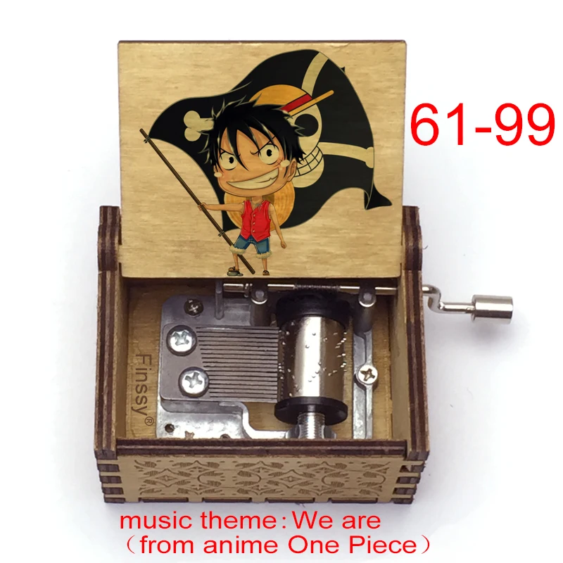 Music Theme We Are Anime Shanks Hancock Zoro Ace Wanted Print Cosplay Anime Fans Gift Wooden Music Box Gift
