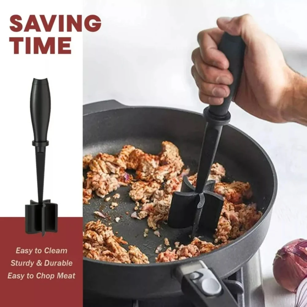 Description Picture 5 of itemHandheld Meat Masher Ergonomic Design Nylon Material Durable Heat-Resistant Kitchen Tool Potato Masher Hamburger Smasher