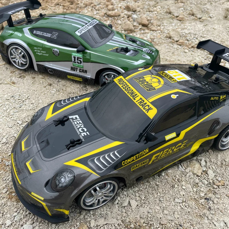 RC Car 1:14 4WD High-Speed Remote Control Racing Vehicle PVC Wireless Remote Control Stunt Drift Cars Light Toys for Kids Gifts 4