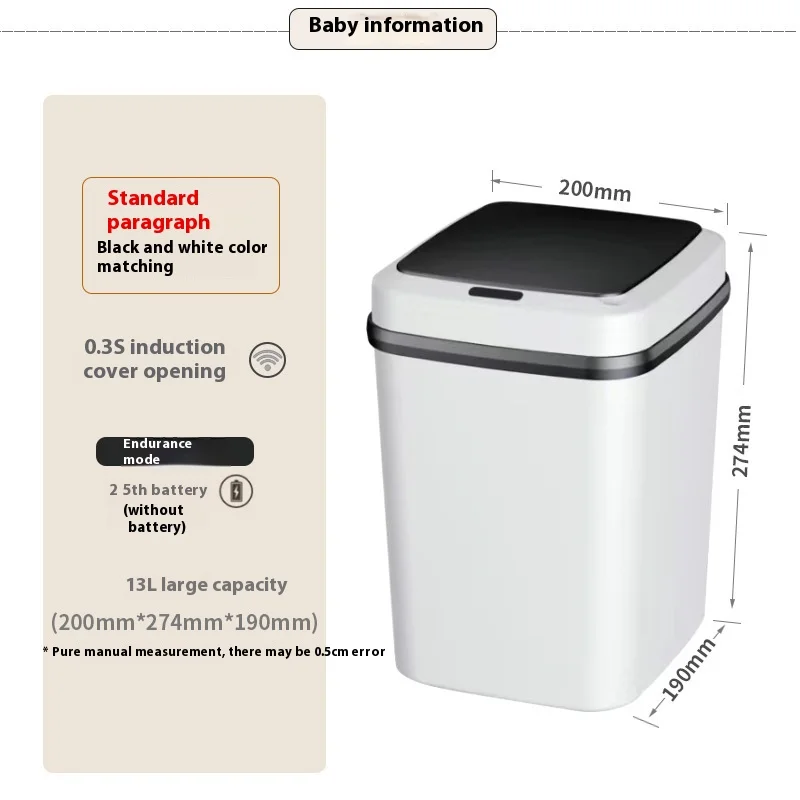 2025 NEW Kitchen Trash Can 14L Bathroom Touch-free Trash Can Bathroom Smart Trash Can Trash Can Smart Trash Can Kitchen