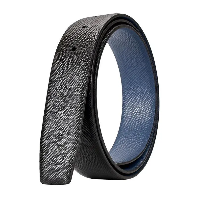 Luxuriöser Gürtelriemen aus Kreuznarbenleder, doppelseitig, 8-Schnallen-Hardware, keine Schnalle, maßgeschneidert3,8 cm3,4 cm3,2 cm3,0 cm