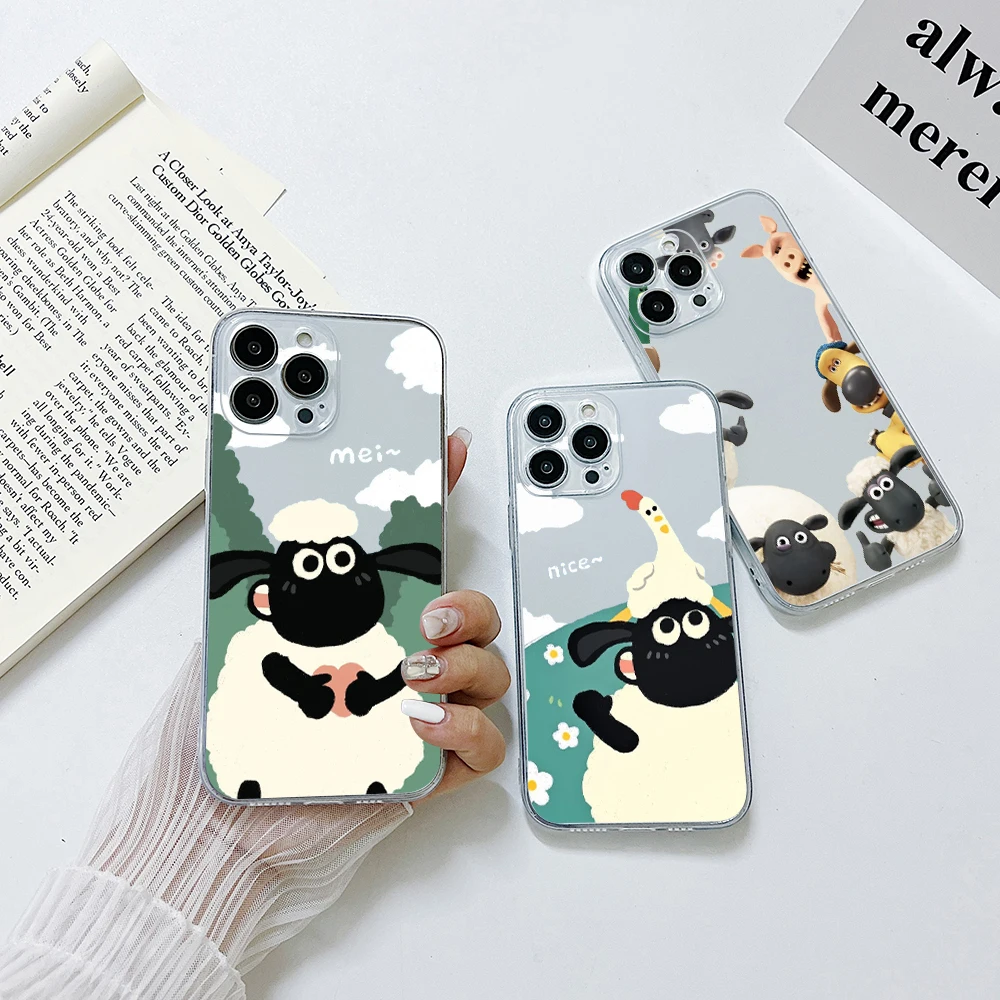 Bella Custodia Per Telefono S-Shaun The Sheeps Per Iphone 15 14 13 12 11 Mini Pro Max X Xr 7 8 Plus Cover Trasparente