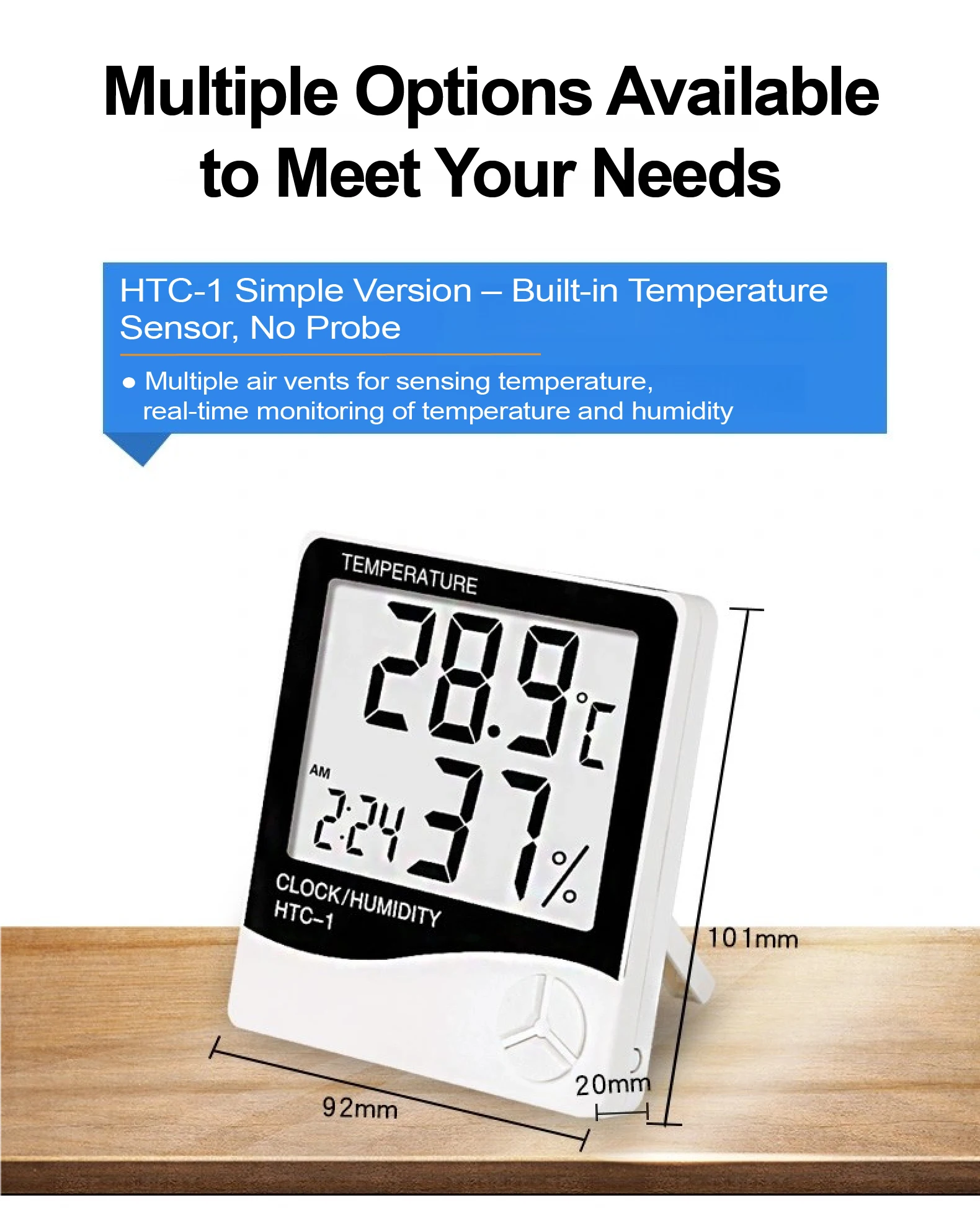 High Precision HTC-1 HTC-2 Thermometer Hygrometer with External Probe Temperatur